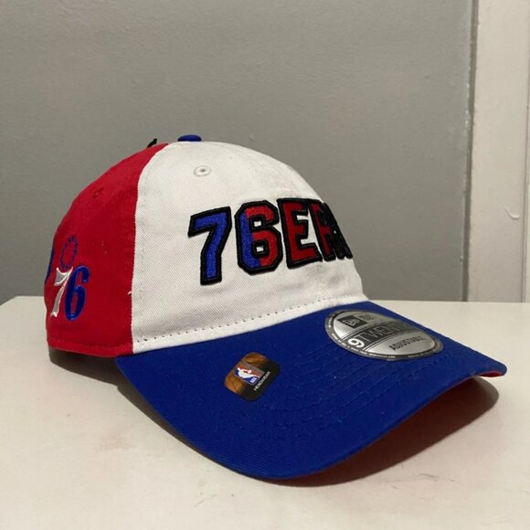 NEW Philadelphia 76ers New Era 9Twenty Strap-Back Tri-Color Hat Cap Sixers Logo - Picture 1 of 6